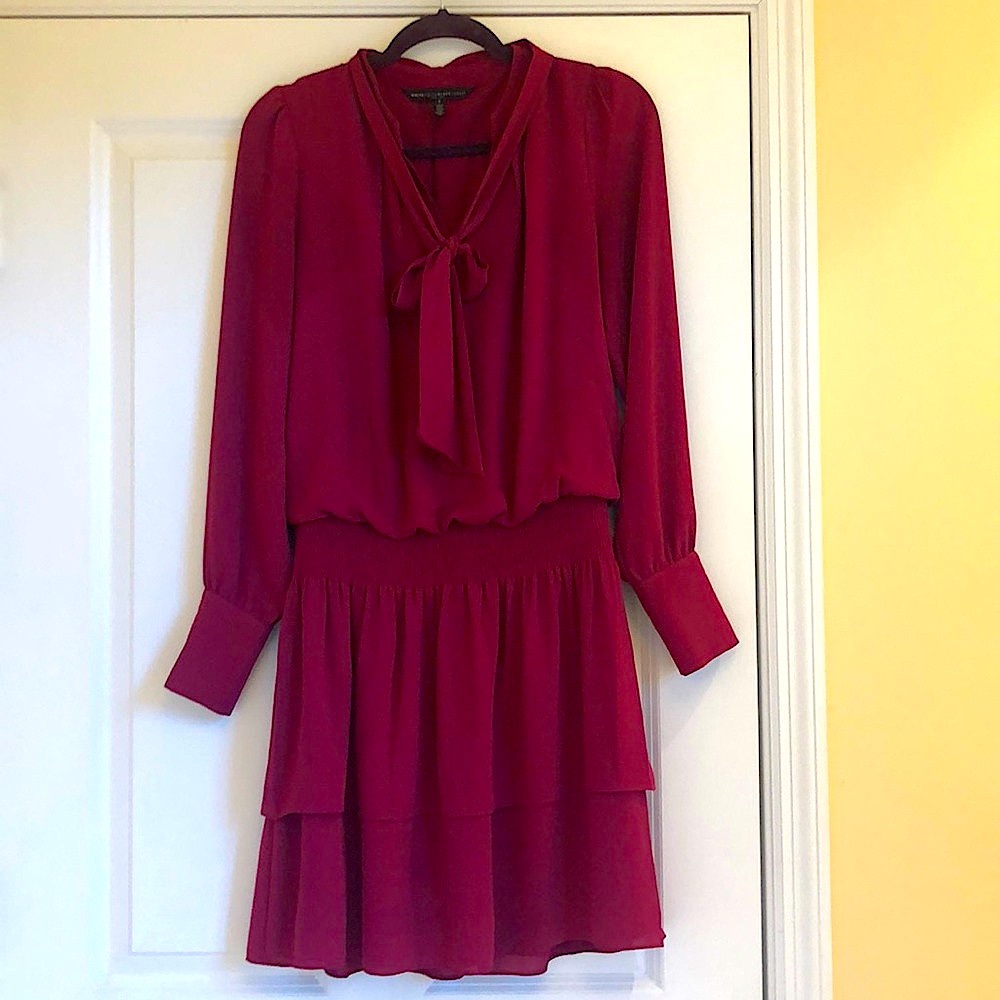 White House Black Market Pink chiffon dress